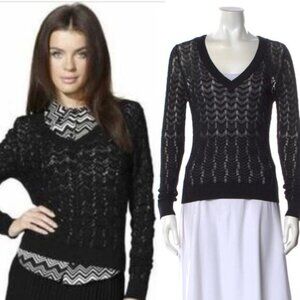 MISSONI For Target Chevron Open Weave Nylon Umbrella Sweater Size Medium Black